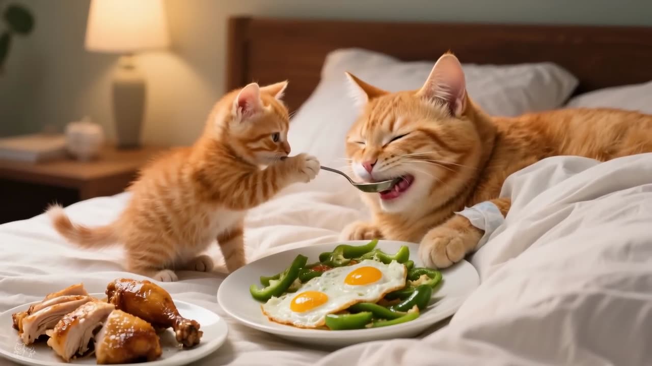 Ginger and Mama Cat Rescue an Abandoned Bunny Who Finally Feels a Mother's Love Again💕