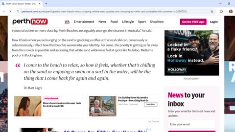 Perth Now's beach poll article is witchcraft for Hillary woven into an old Sydney surfmat