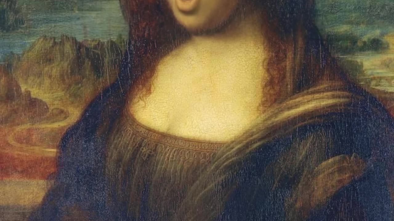 Monalisa mexendo os lábios