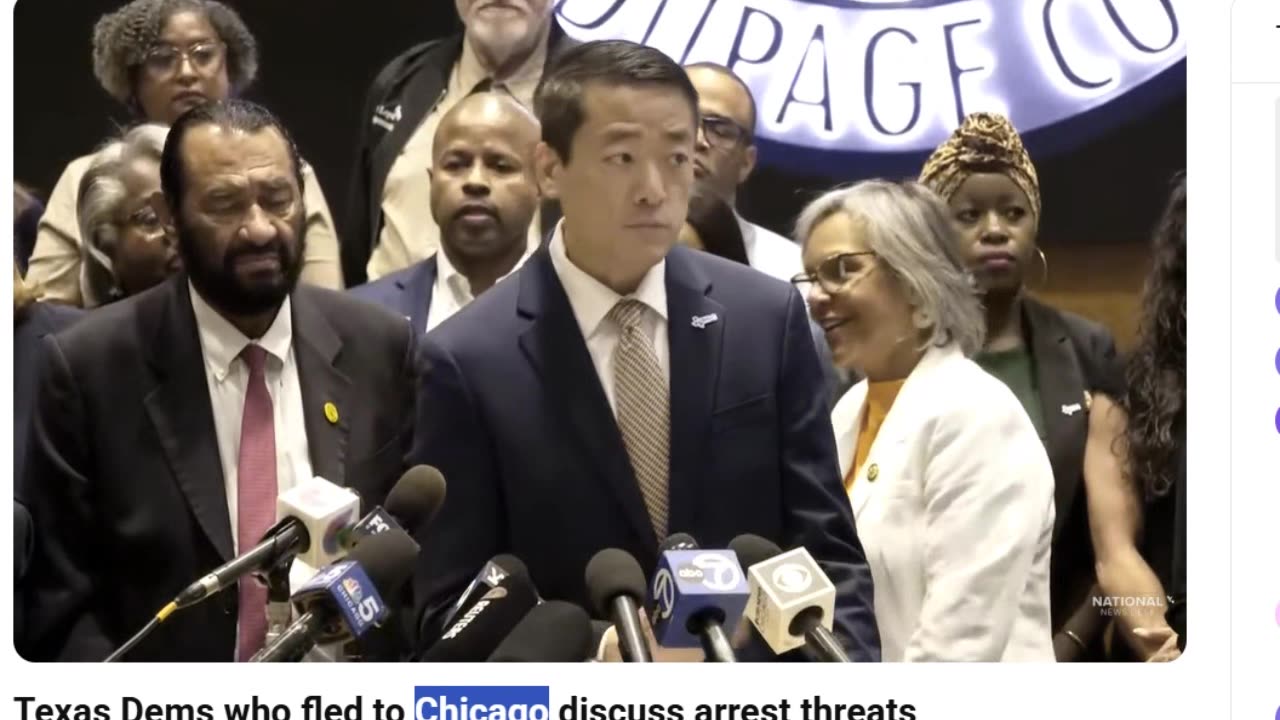 Texas Dems Flee To Chicago and Go Live To Avoid Arrest and Duties