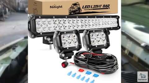 Nilight - ZH002 20Inch 126W Spot Flood Combo Off Road Led Light Bar 2PCS 18w 4In