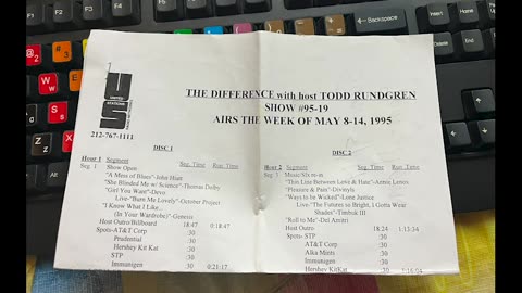 May 8 - 14, 1995 - 'The Difference with Todd Rundgren' (#95-19)