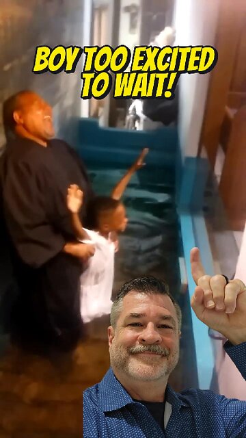 Kid is SO EXCITED! He Baptizes Himself!
