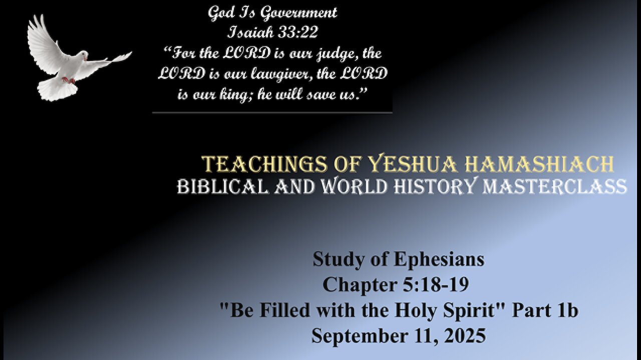 9-11-25 Study of Revelation Ephesians Chapter 5:18-19 "Be Filled with the Holy Spirit" Part 1b
