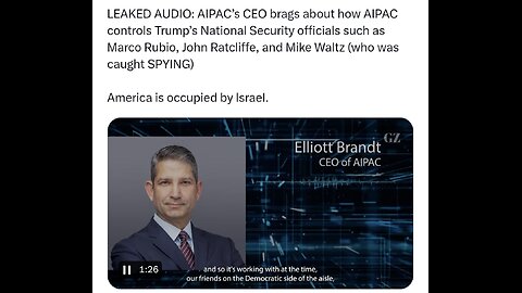 LEAKED AUDIO: AIPAC's CEO brags about how AIPAC controls Trump's Administration
