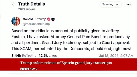 Donald Trump orders officials to release Epstein court documents after mounting pressure