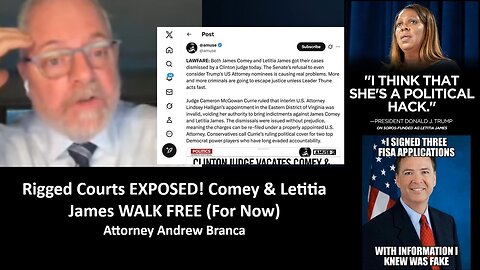 Rigged Courts EXPOSED! Comey & Letitia James WALK FREE (For Now) - Attorney Andrew Branca