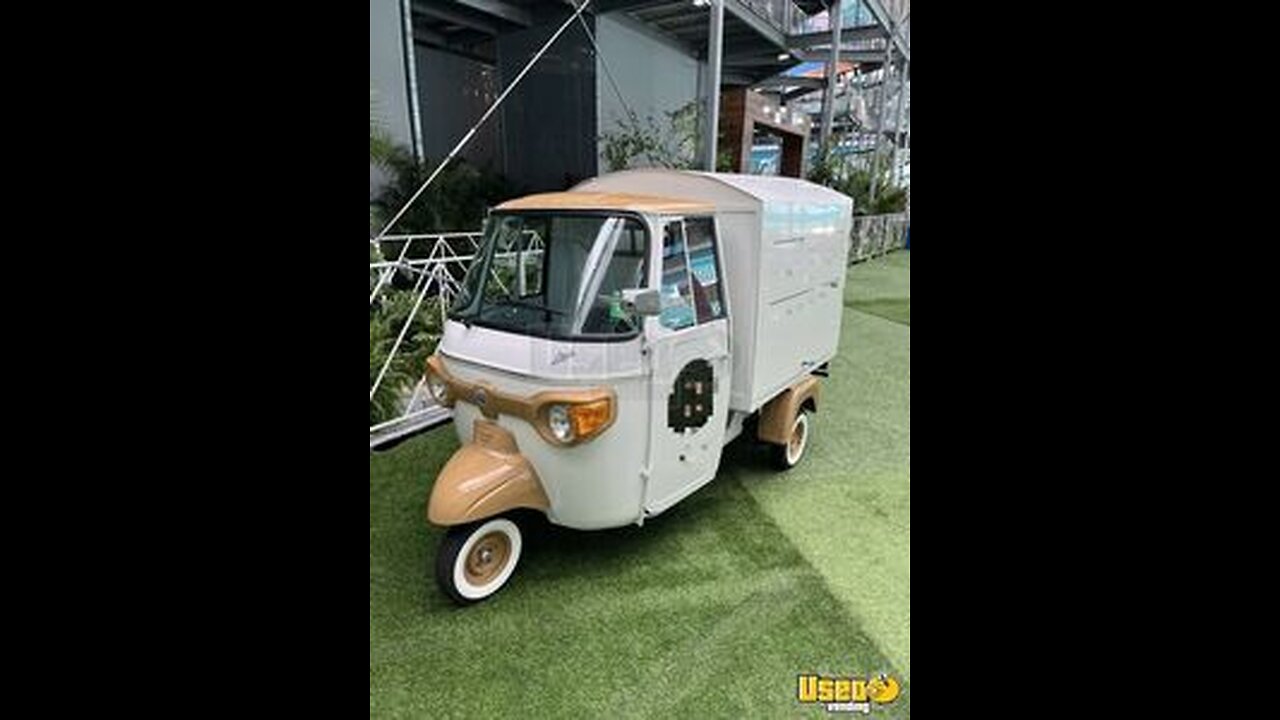 2023 Piaggio City Ape Mobile Tap Tricycle Beverage Unit w/ 15' Enclosed Cargo Trailer