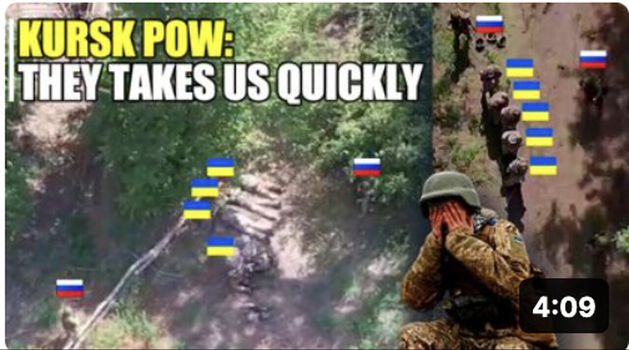 "Russian Soldiers Capture Overflowing Kursk POW Camp"