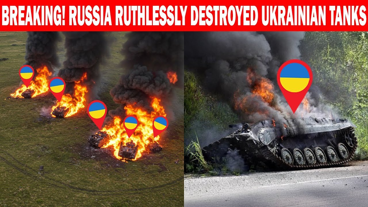 Russian Drones Annihilate Ukrainian Armored Vehicles with Precision
