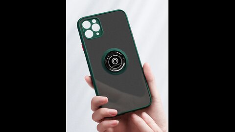Matte phone case with Ring Grip Holder, Slim Fit, Anti-impact Corner and Magnetic Ring