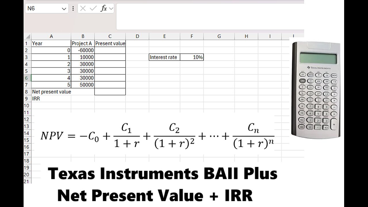 Finance Help with Texas Instruments BAII: Find the net present value and internal rate of return