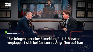 "Sie bringen hier eine Eilmeldung" – US-Senator verplappert sich bei Carlson zu Angriffen auf Iran