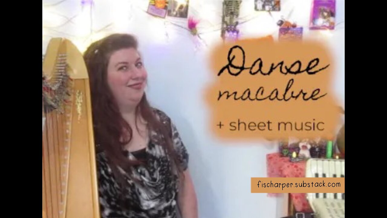 Danse macabre + sheet music // lever harp