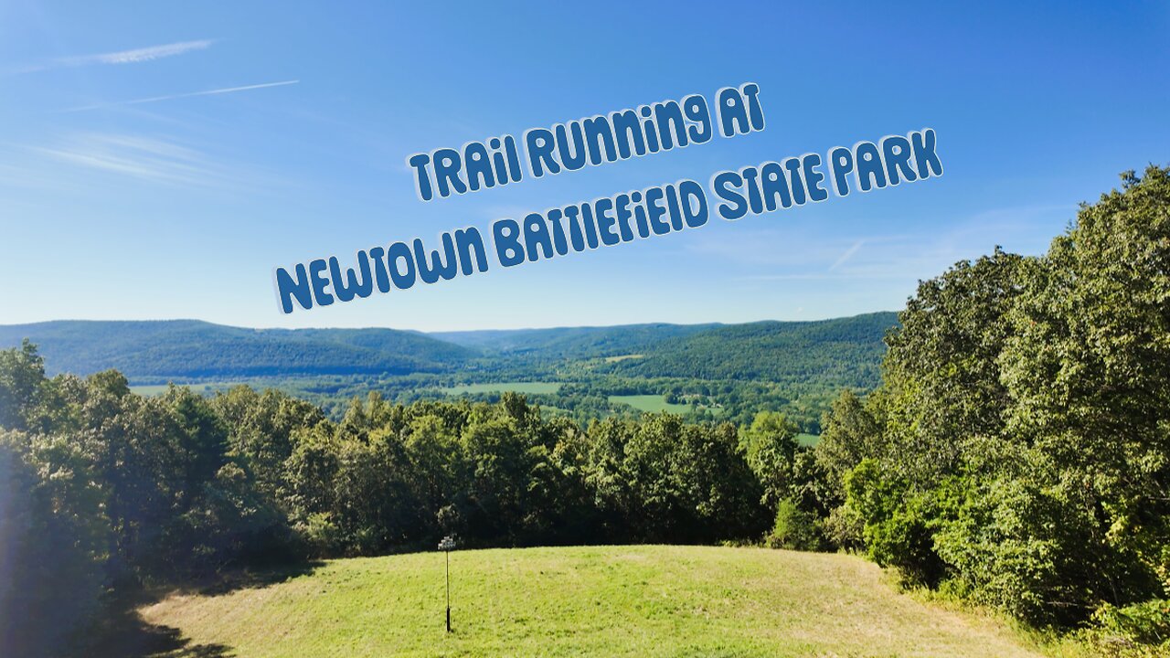Trail running at Newtown Battlefield state park in upstate NY