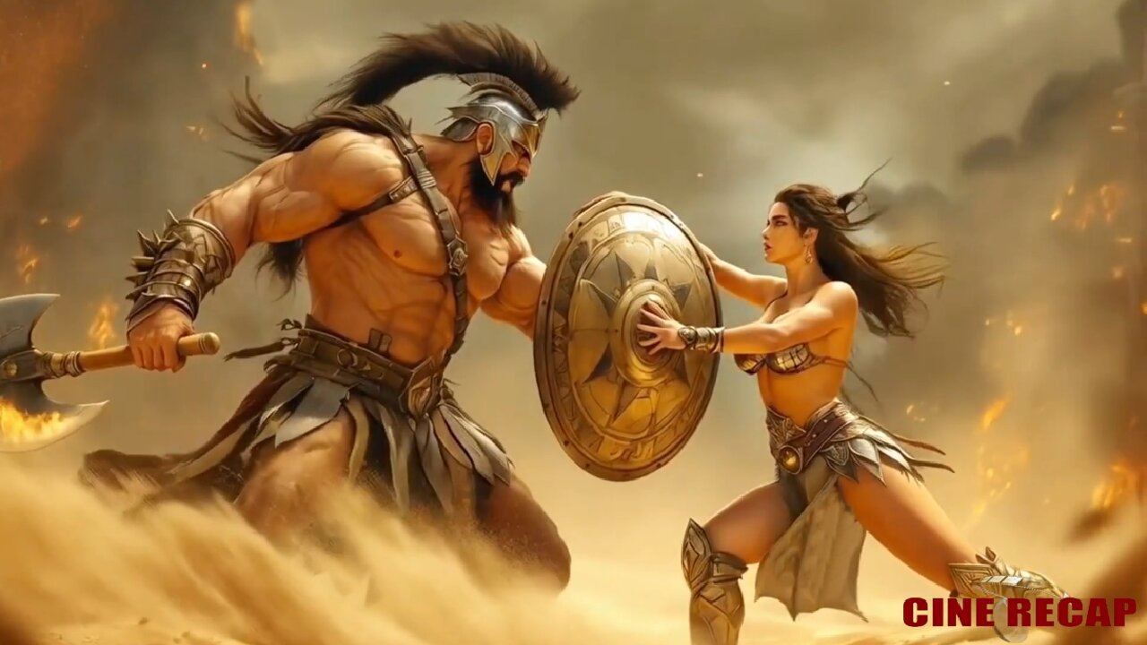 Glamorous Gladiator Woman Retrofuturistic AI Art Film