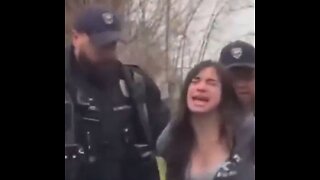 Anti-ICE agitator screams "I want my mommy" while being arrested for interfering with police