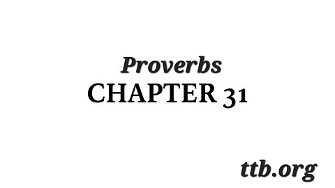 Proverbs Chapter 31 (Bible Study)