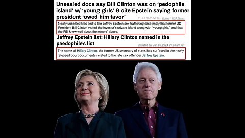 THE CLINTONS NAMED IN UNSEALED FILES & TRAVELED TO MULTIPLE EPSTEIN LOCATIONS WHILE IN OFFICE.