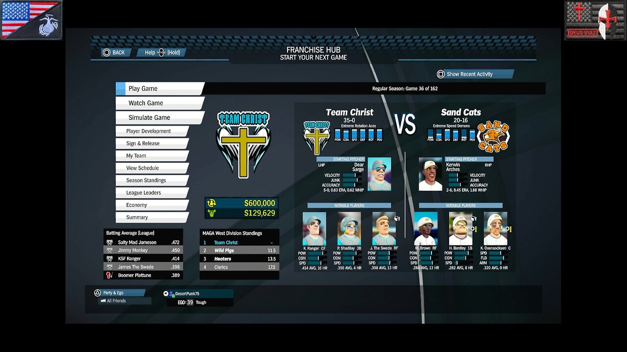 Based Sportsball 2025: Regular Season - Game #36 [Team Christ at Sand Cats]