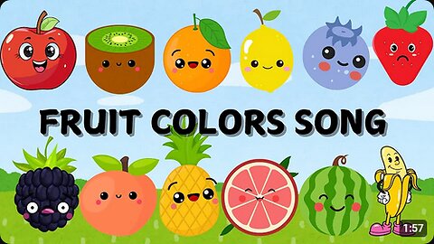 Fruit Colors Song _ Fruit Song _ Kids Song _ Bubbly Bugs _ Kids Educational Video _ Fruit Colours