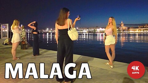 Summer City Nightlife 🇪🇸 Malaga Spain [4K 60FPS]