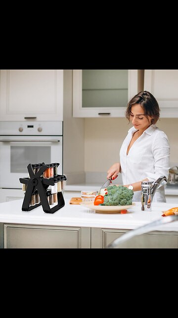 Spice Rack Ferris Wheel Rotating Jar Organizers Kitchen Storage Seasoning Rack