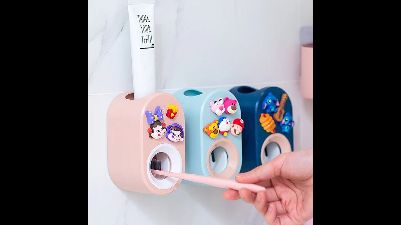 Wall-mounted Compact Automatic Toothpaste Dispenser, for Kids and Adults