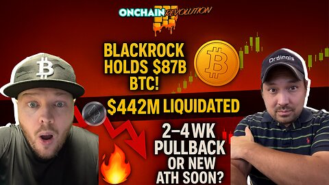 🚨BlackRock Holds $87B BTC! $442M LIQUIDATED! 2–4Wk Pullback or New ATH Soon?!