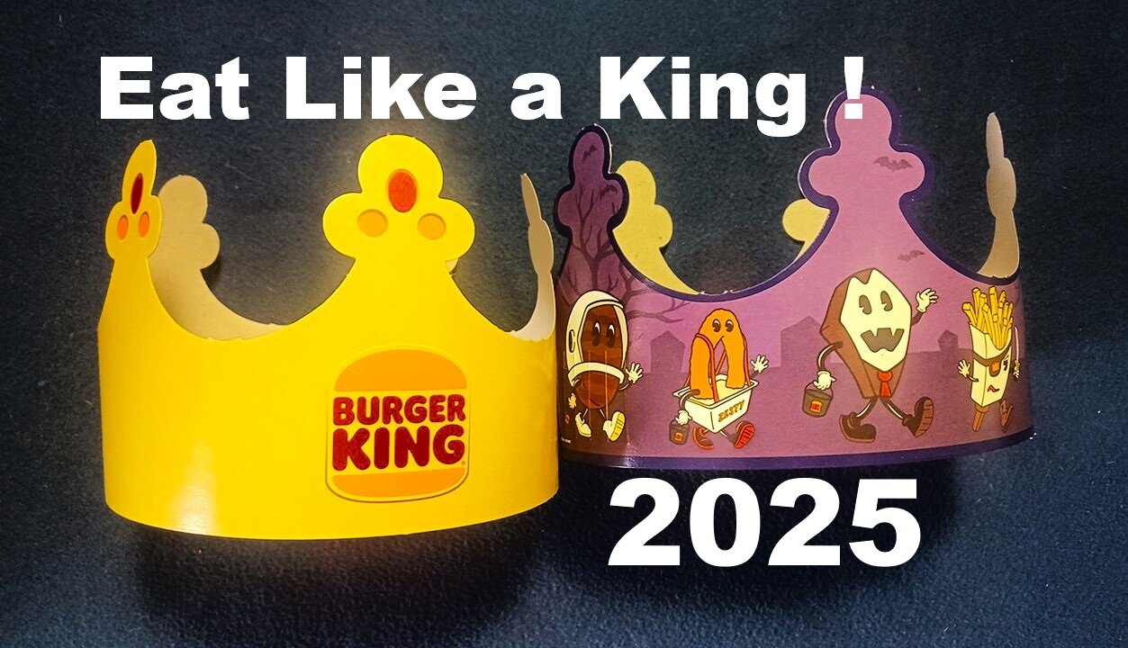 BURGER KING Five Point Crown October 2025 Edition. BK 2023 regular, Fall holiday five point versions