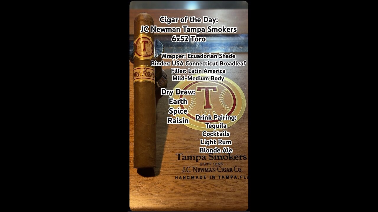 Tampa Smokers (JC Newman) 6x52 Toro #Shorts #YTShort #Short #CigarOfTheDay #YTShorts #Baseball