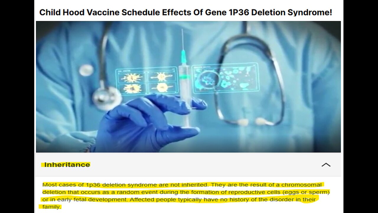GENE 1P36 DELETION - LINK TO VACCINE SCHEDULE