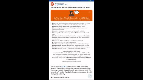 Reddit | Do You Have What It Takes to Be an LCMS Bro?