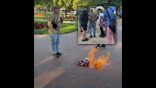 Hombre quema bandera de EE.UU. ante la Casa Blanca pese orden de Trump