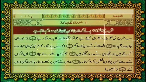 Surah Fatiha Urdu Translate