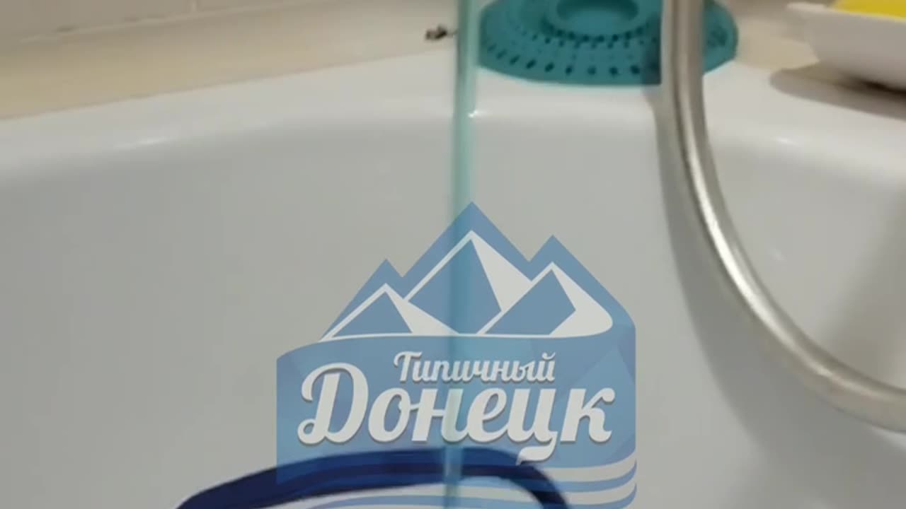 Blue Chemical Flows from Taps After Russians Reconnect Water to Donetsk City(Occupied for +10 Years)