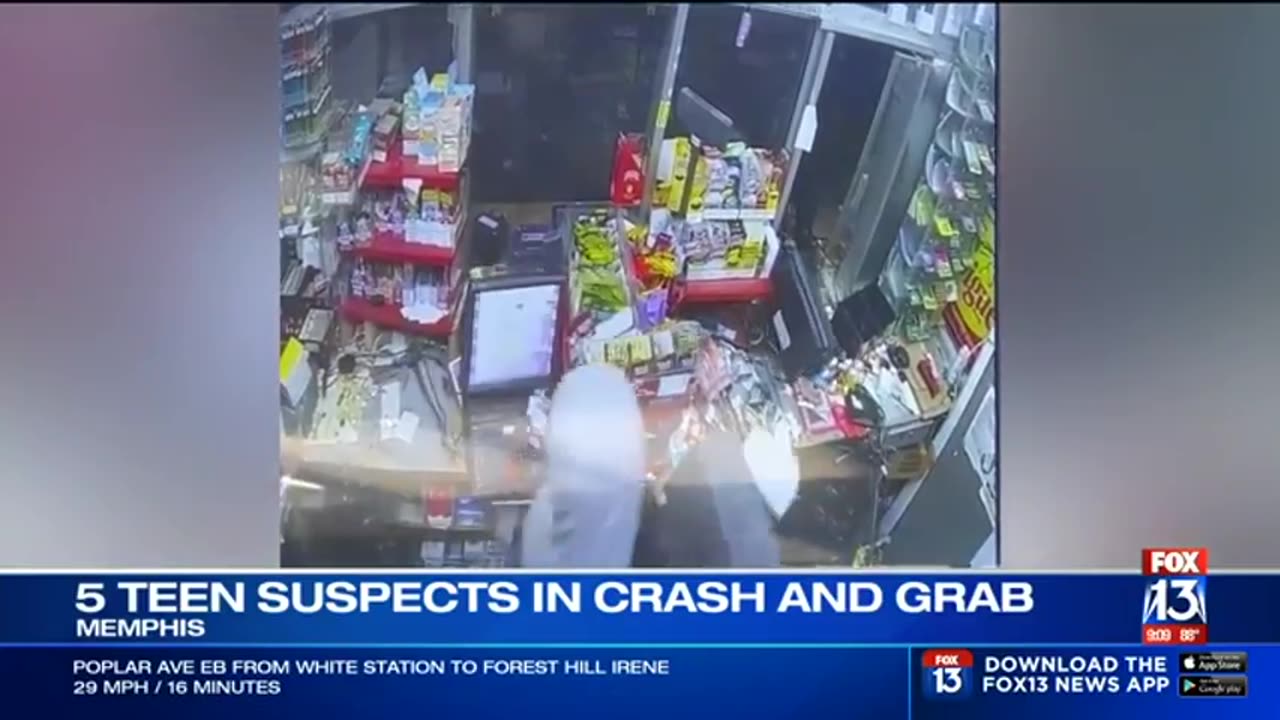 Niggly teens destroy gas station