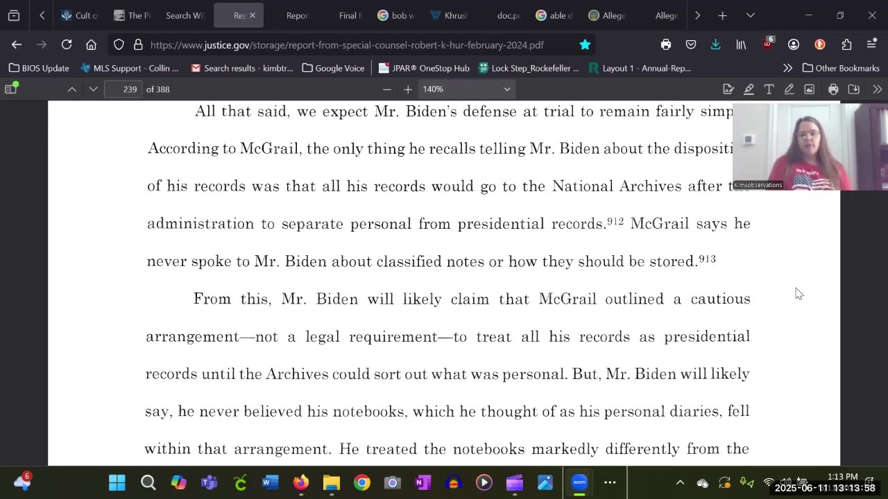 V 12 part 2 Robert Hur Classified Documents Report