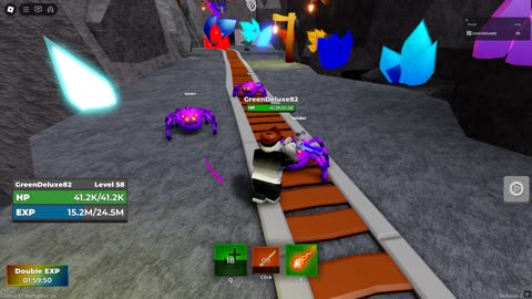 Roblox Blade Quest Crystal Mines Easy - Hardcore - Solo Gameplay