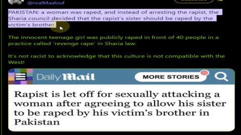 'revenge rape' by Pakistan Sharia Law Violating Innocent Woman