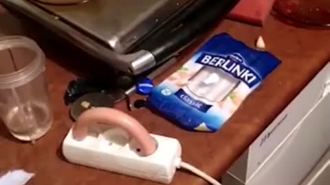 Cooking a sausage with a power strip... crazy
