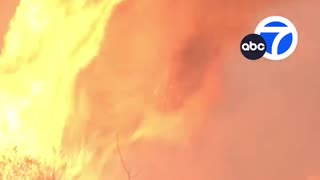 structure explodes in flames Canyon Fire blaze raging out of control, nearing 5,000 acres