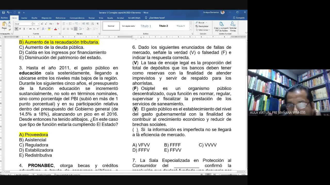 CEPRE UNI 2022 - 1 | Semana 13 | Economía
