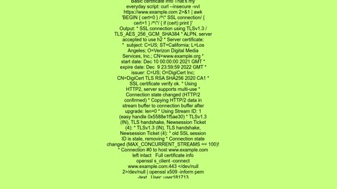 Displaying a remote SSL certificate details using CLI tools