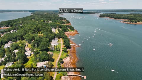 Maine B-Roll (No Sound): Boating out at Mere Point in Brunswick Maine Video 3