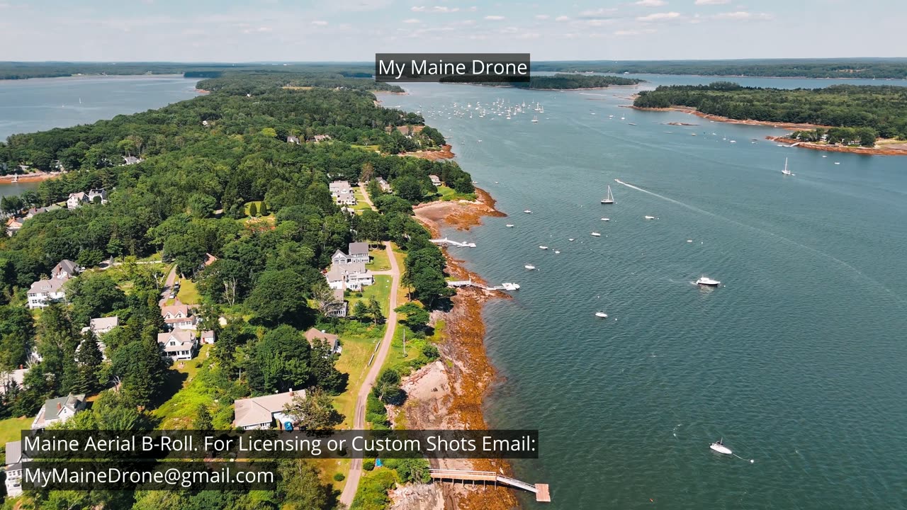 Maine B-Roll (No Sound): Boating out at Mere Point in Brunswick Maine Video 3