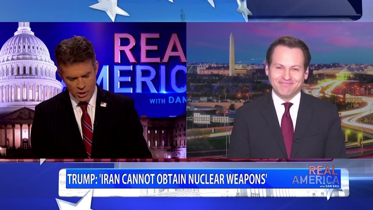 REAL AMERICA -- Dan Ball Jacob Olidort, Pres. Trump Negotiating Iran Over Nuke Deal, 4/15/25