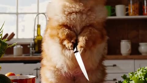 Chef Pomeranian Prepares a Meaty Feast!