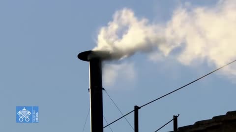 New Pope Elected, White Smoke Billows from Vatican Chimney