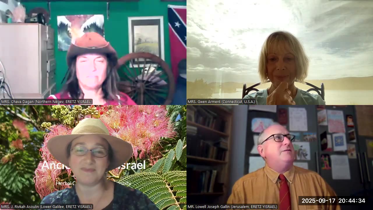 R&B Monthly Seminar: R&B Ancient Roots Mothering: Roots, Nettles and Sage Research Fellowship (Episode #36 -- Wednesday, September 17th, 2025). MADAM Co-Chairs: MRS. J. Rivkah Asoulin (ISRAEL), MRS. Chava Dagan (ISRAEL), MRS. Gilla Weiss (U.S.A.)